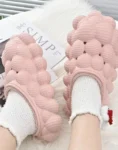 bubble slides with fur pink