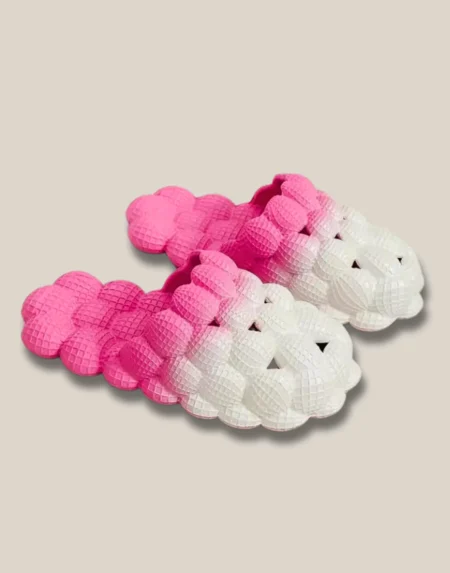 Trendy Ombre Bubble Slides Rose Red