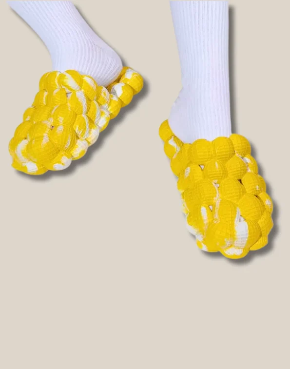 white and yellow bubble slides